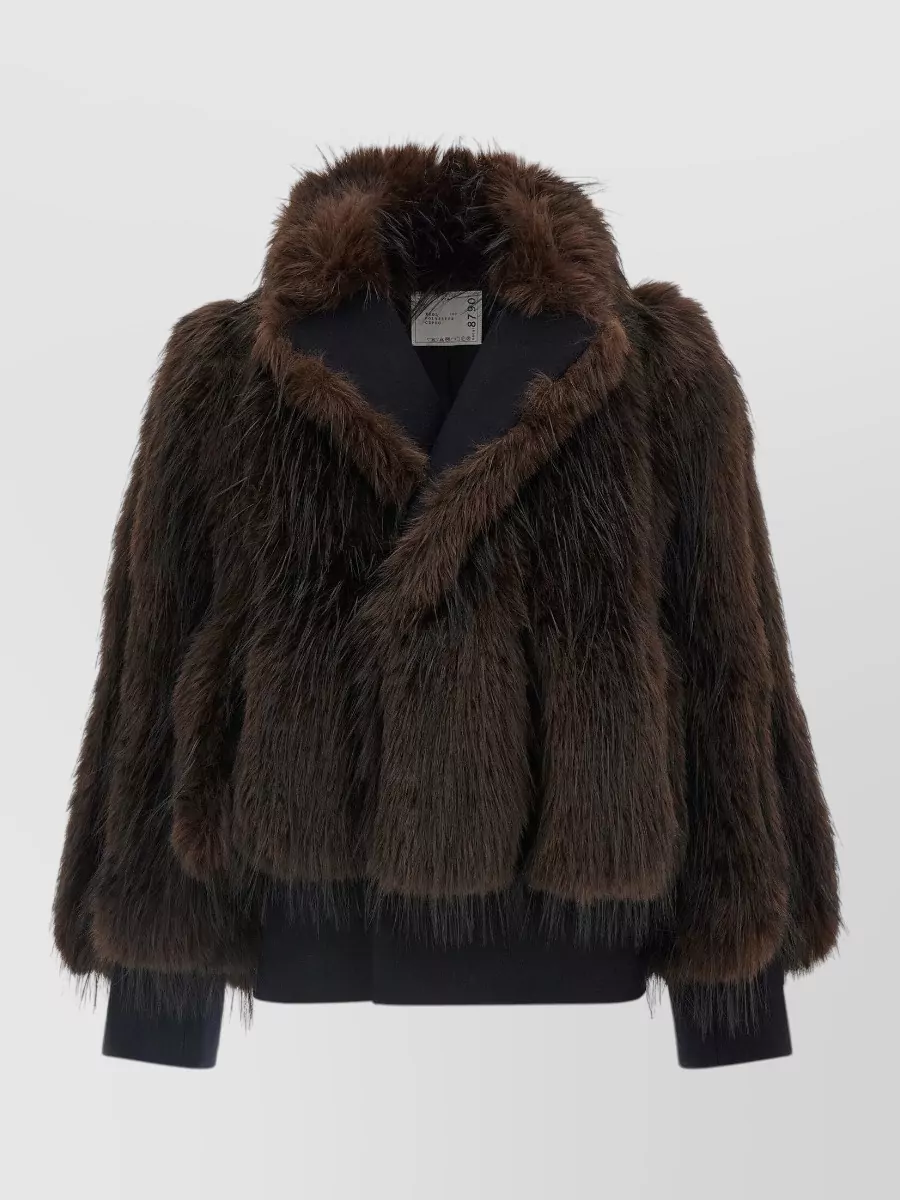Sacai Wool faux fur coat
