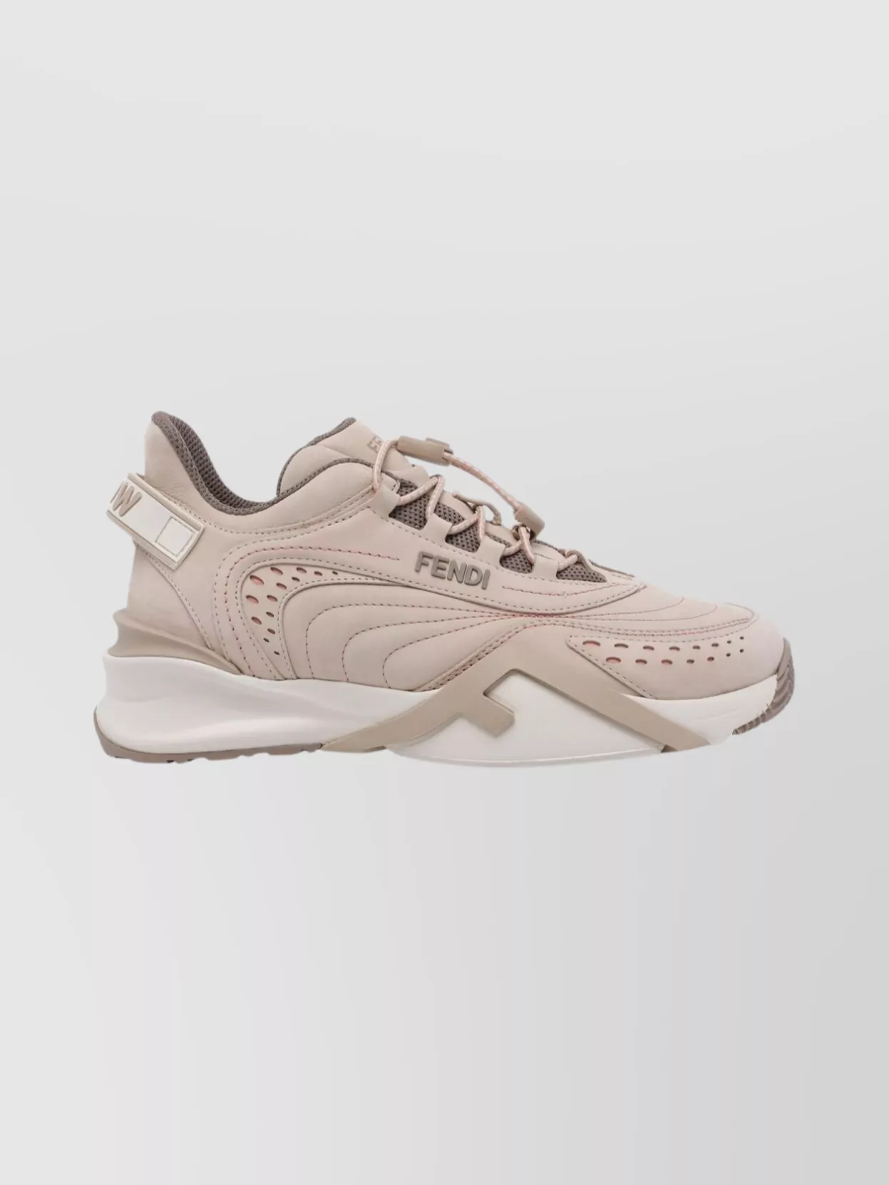 Fendi Suede Sneakers With Round Toe Design