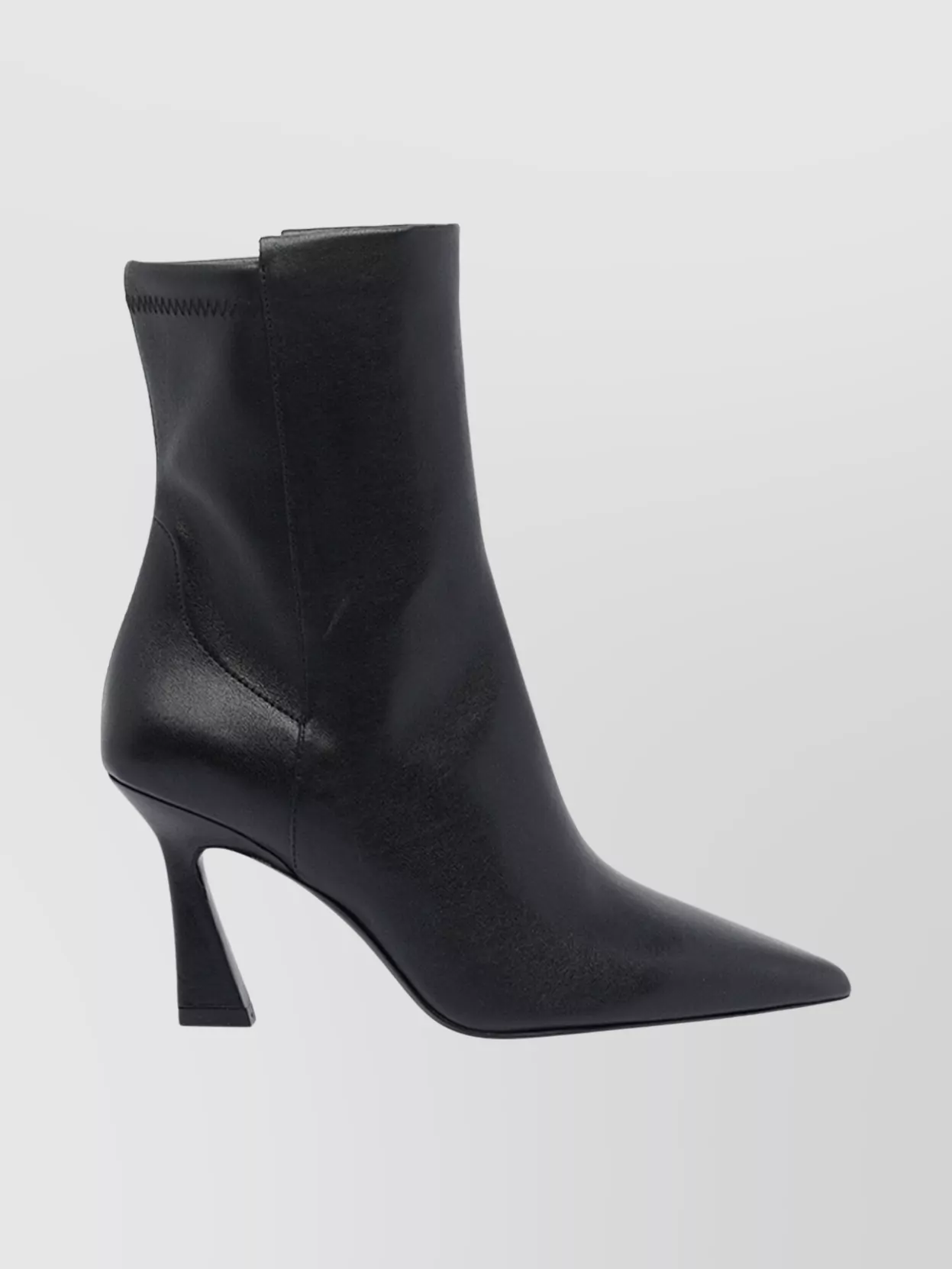 Stuart Weitzman Stylish Leather Ankle Boots With Pointed Toe In Black