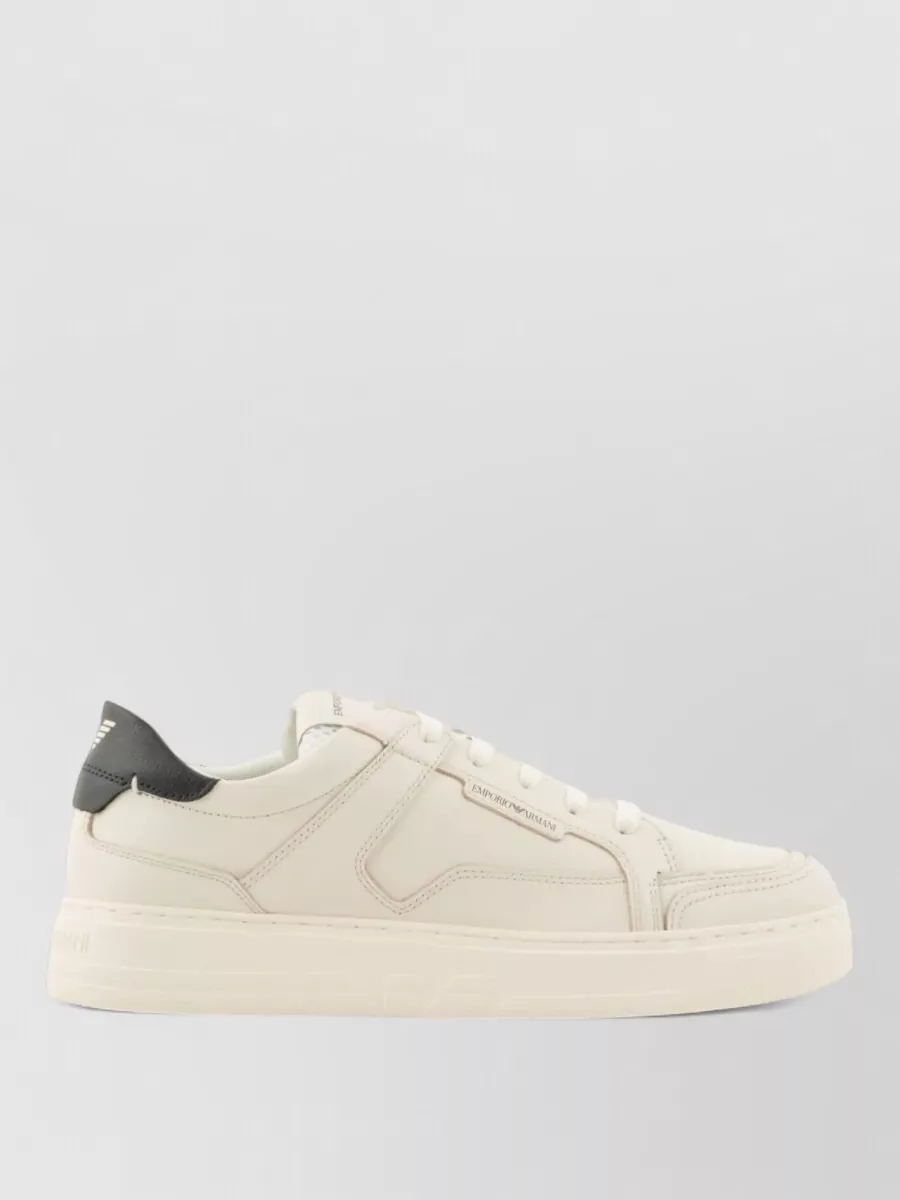 Emporio Armani Leather Logo Low-Top Sneakers