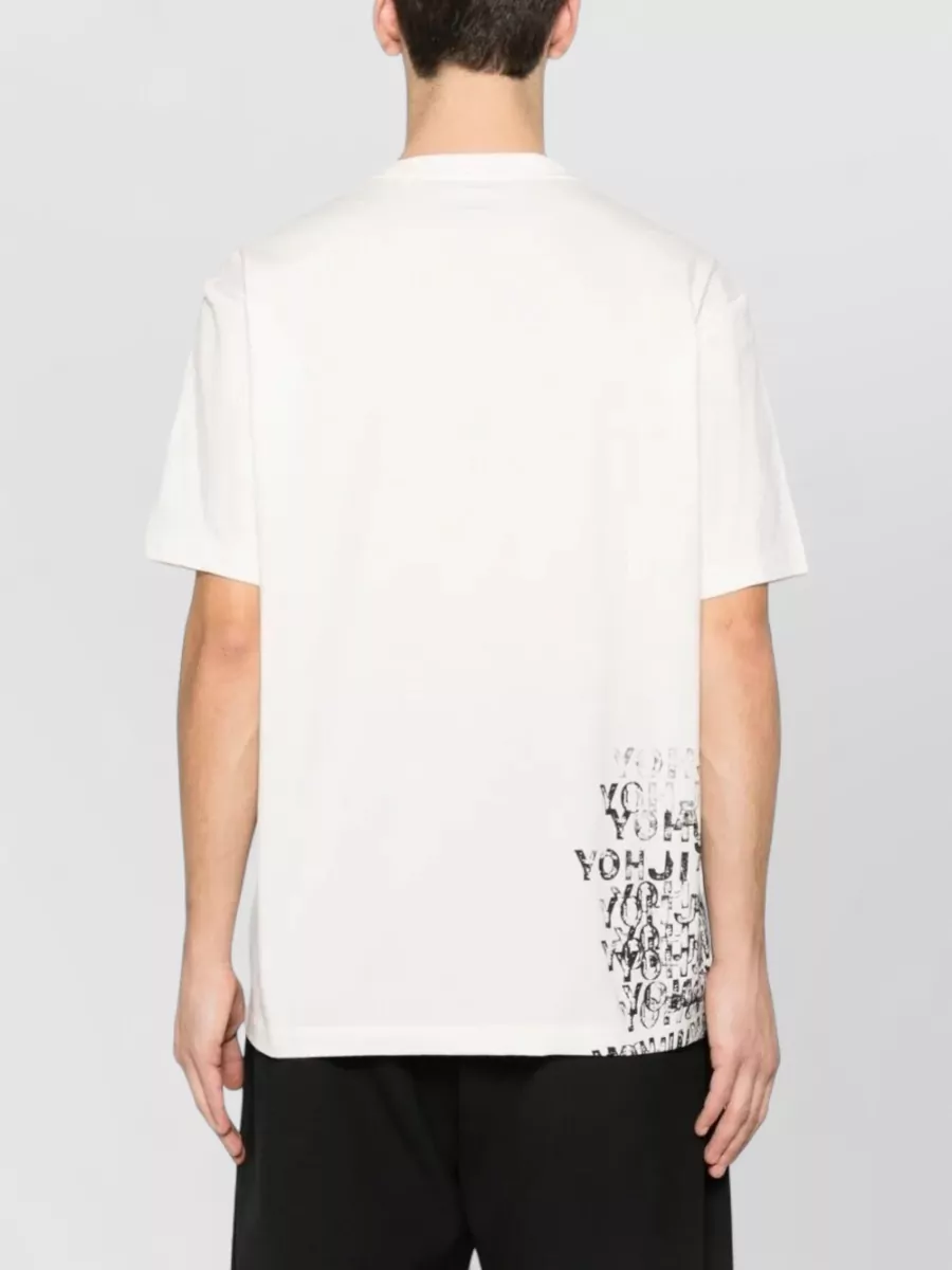 Y-3 Graphic Cotton Crew Neck Short Sleeve T-Shirt