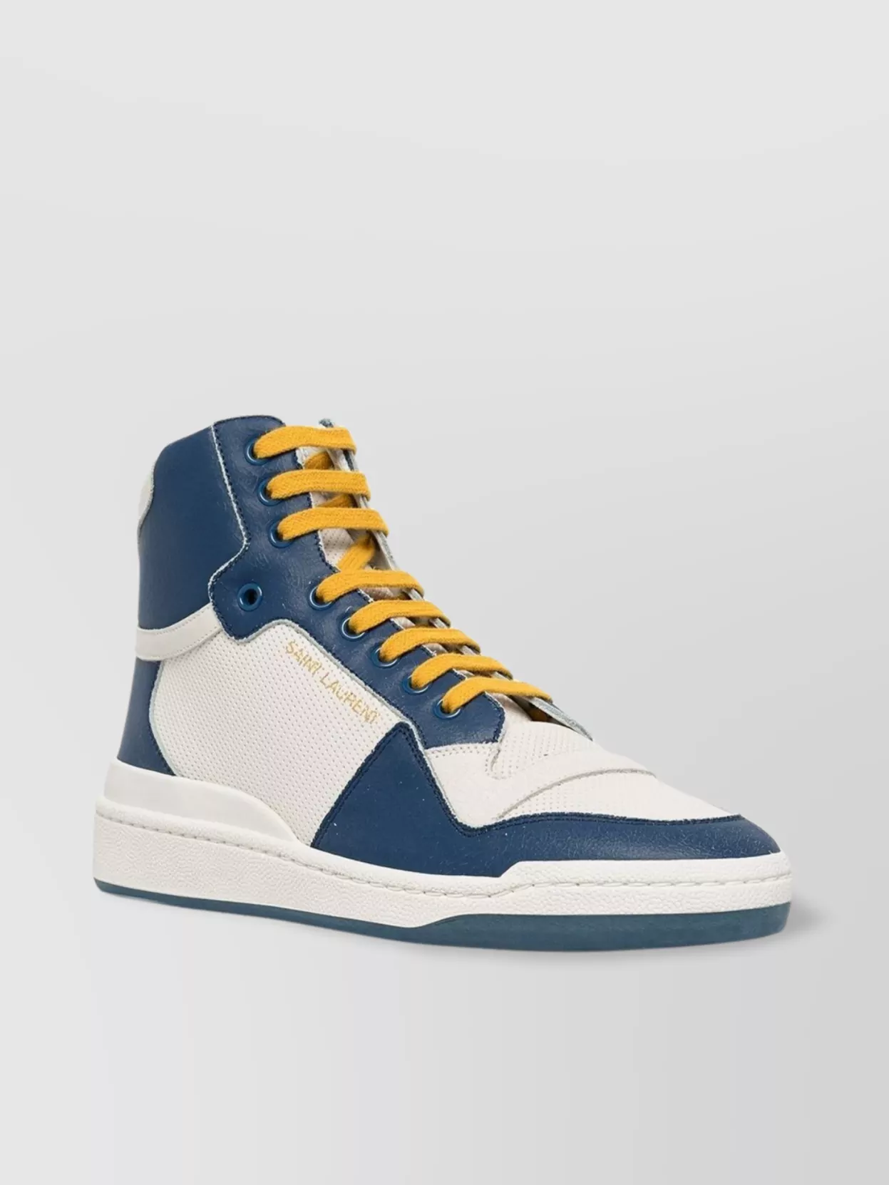 Saint Laurent High Top Leather Sneakers In Multi