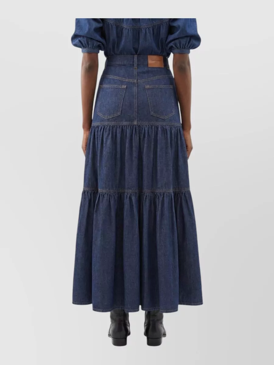 Saint Laurent Denim Maxi Skirt
