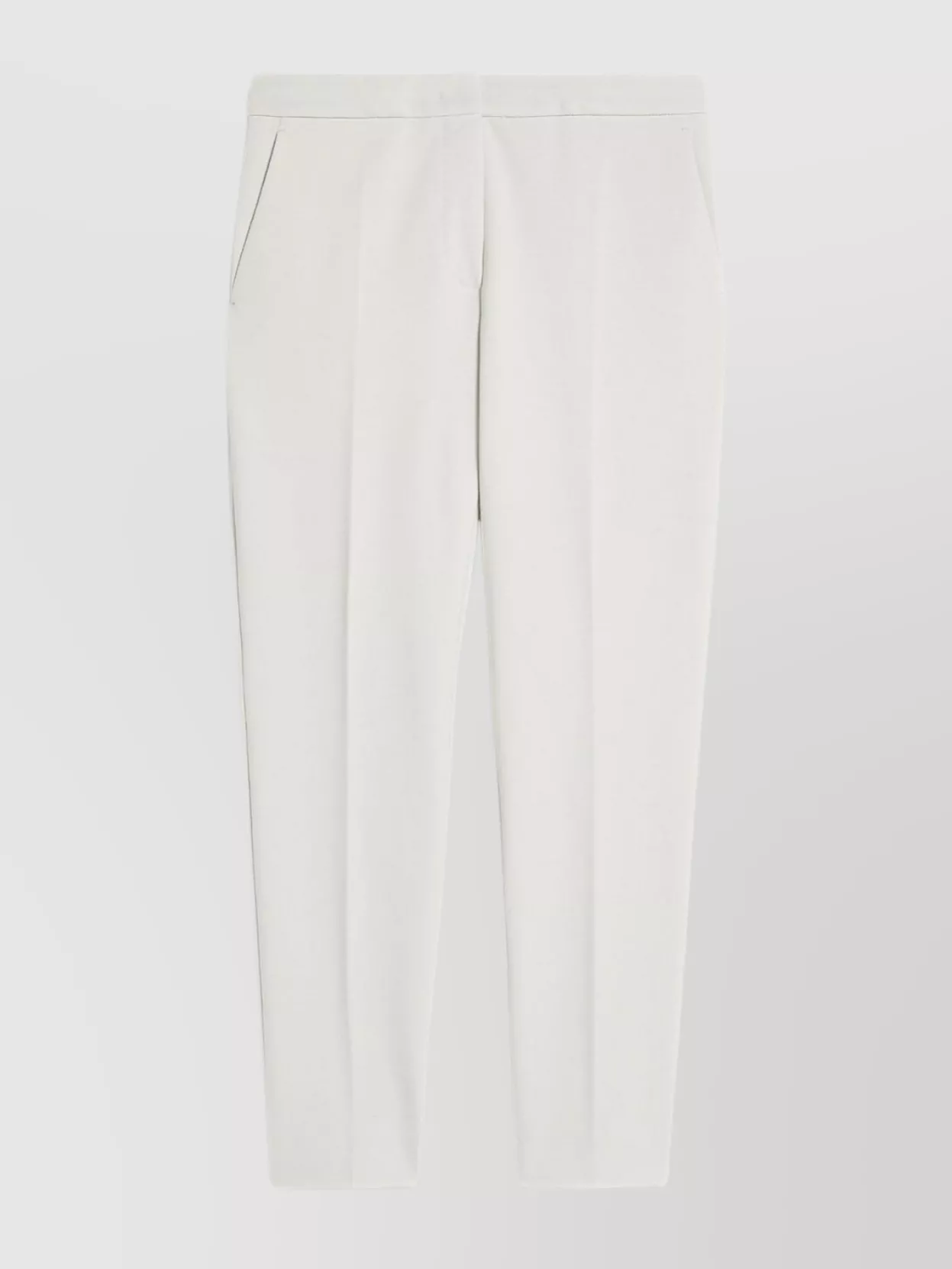 Shop Max Mara Cropped Leg Trousers With Flap And Zip In White