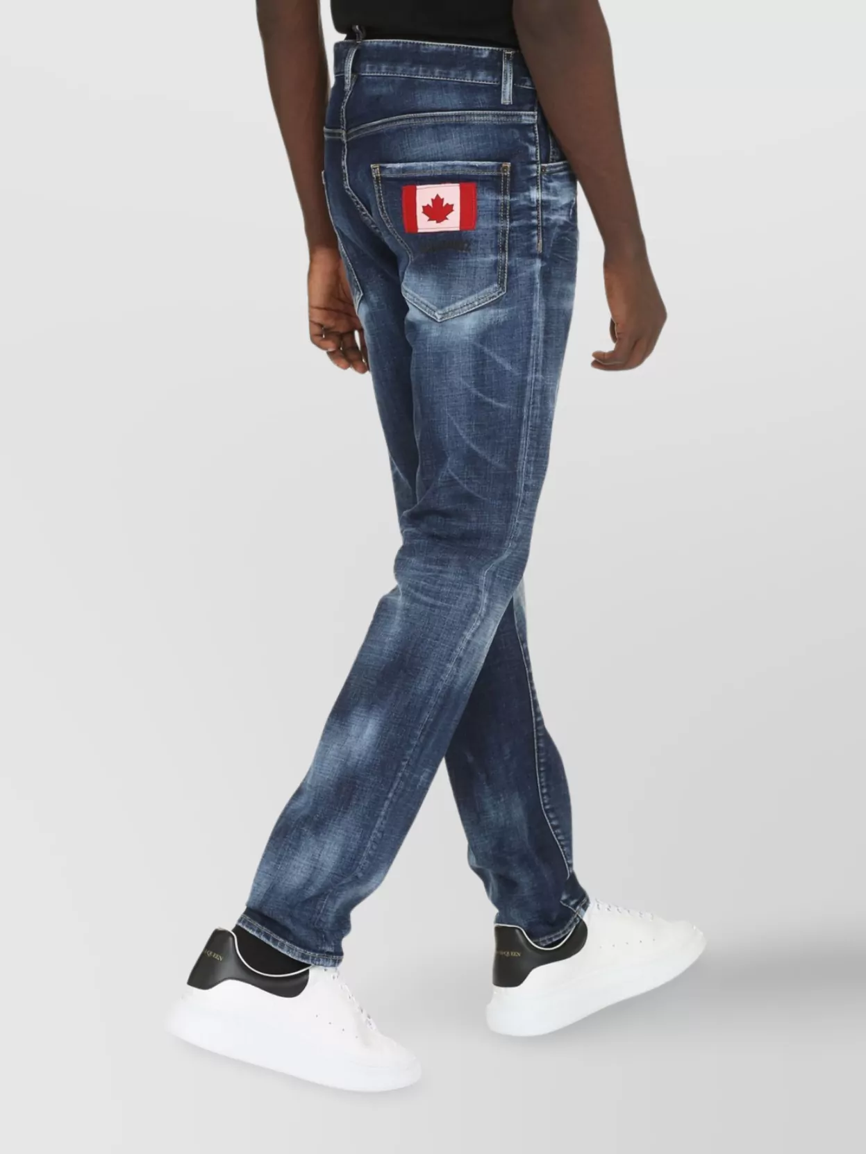 Dsquared2 Distressed Denim Trousers Contrast Stitching In Blue