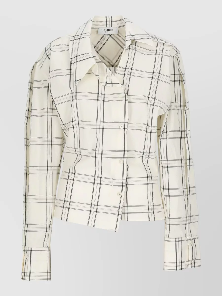 The Attico checked oversized cotton shirt