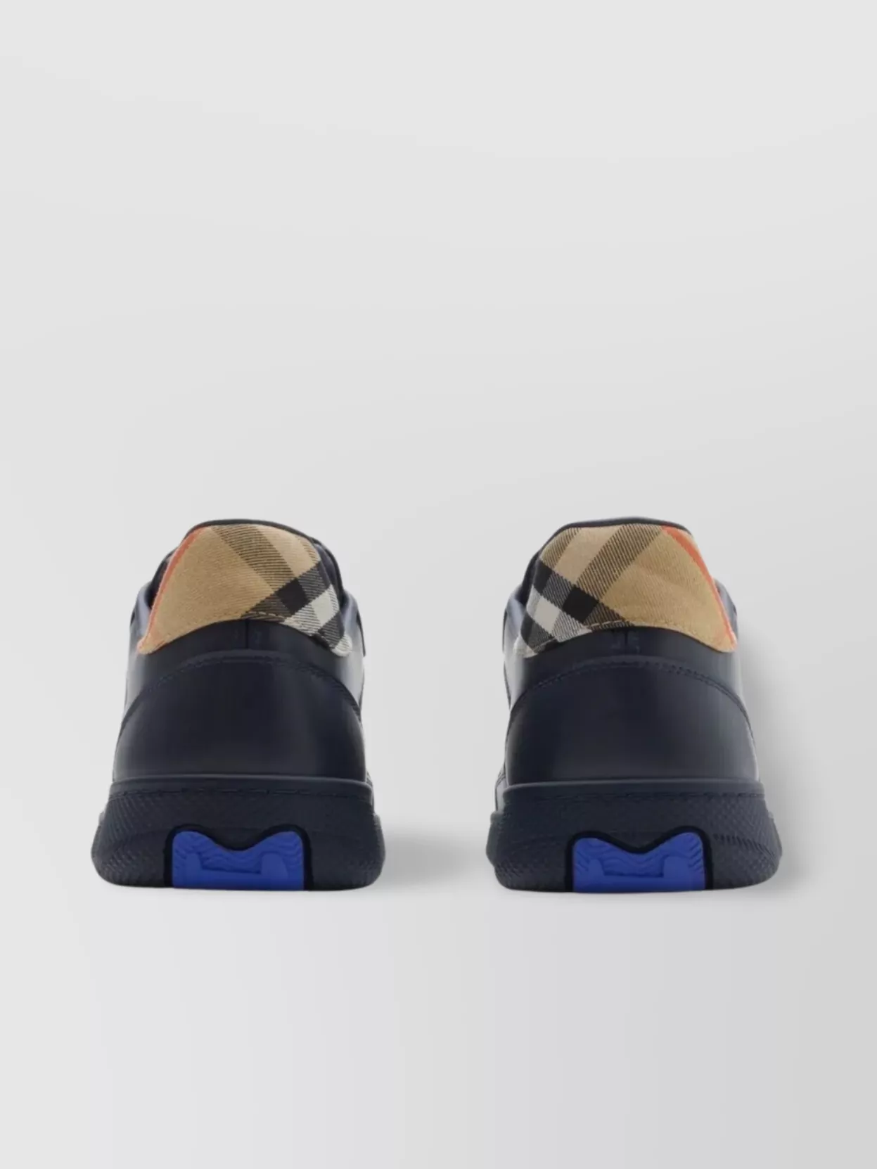 Burberry Check And Leather Low-Top Sneakers