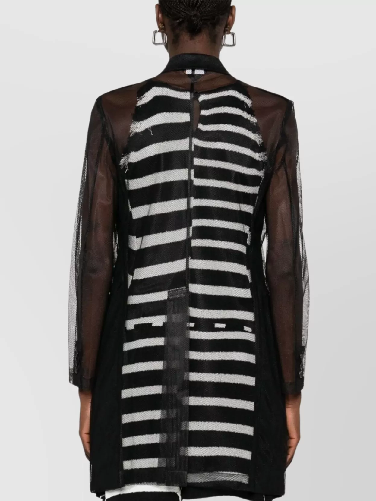 Shop Comme Des Garçons Longline Sheer Sleeves Coat