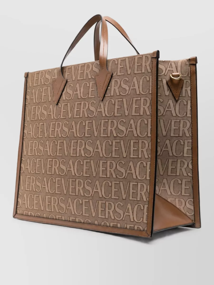 Versace Logo Print Tote Bag