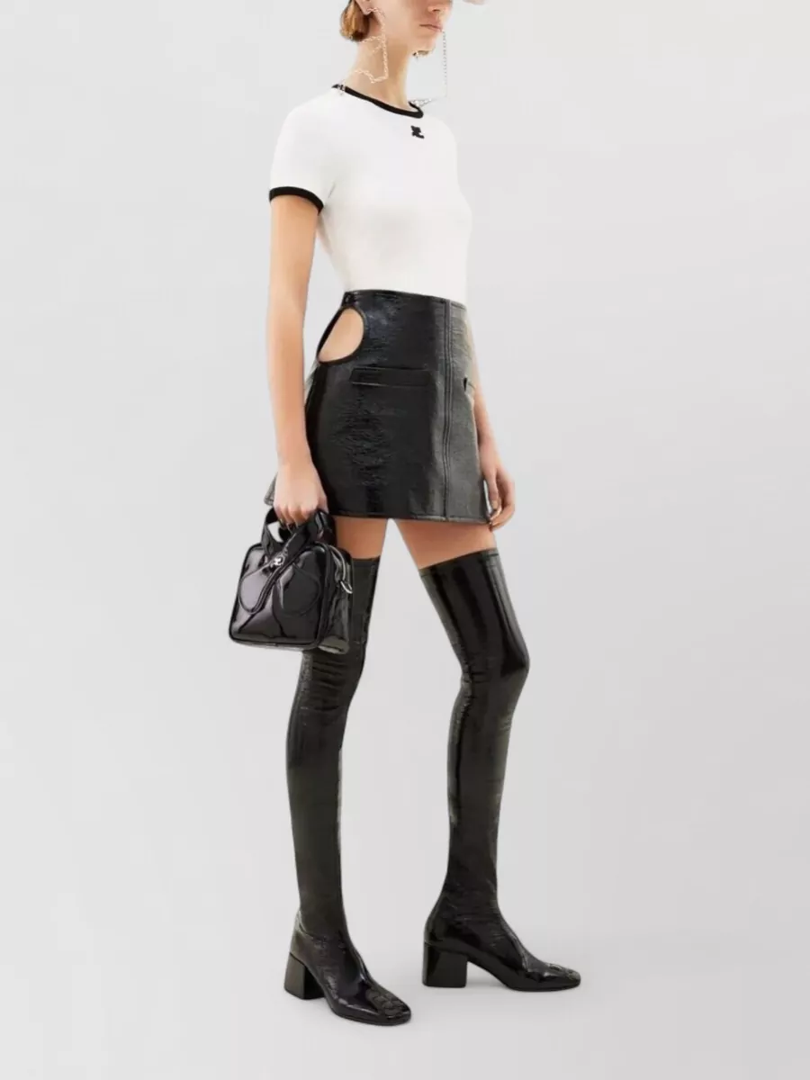 Courrèges Signature Contrast Trim Crew Neck T Shirt