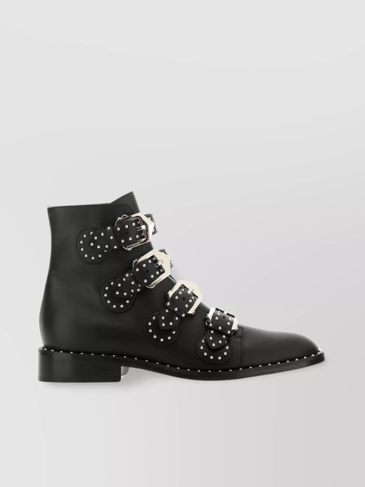 Shop Givenchy Ankle Leather Boots Studs Pointed
