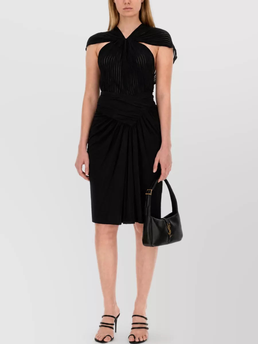 Saint Laurent Asymmetric Pencil Skirt In Black