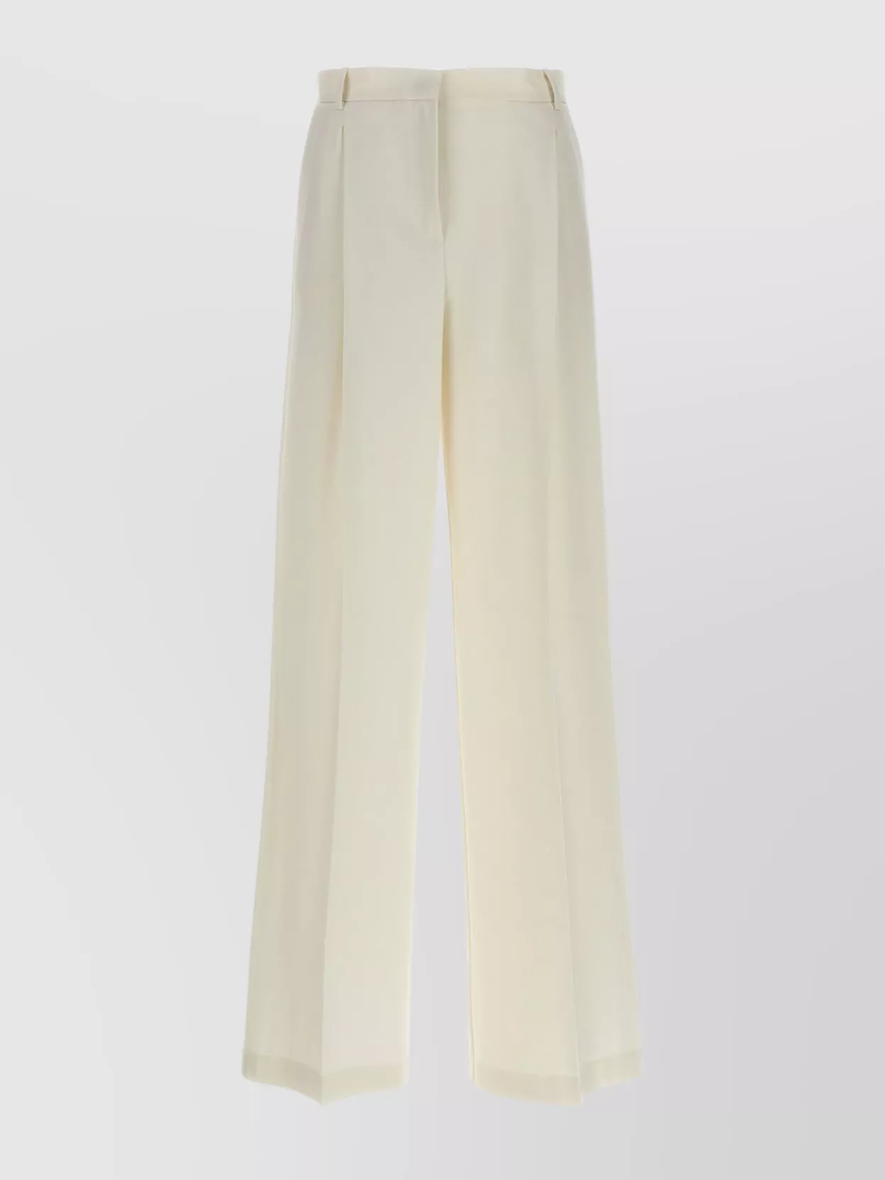 Pinko High Waist Wide Leg Trousers With Pleats In Neutral