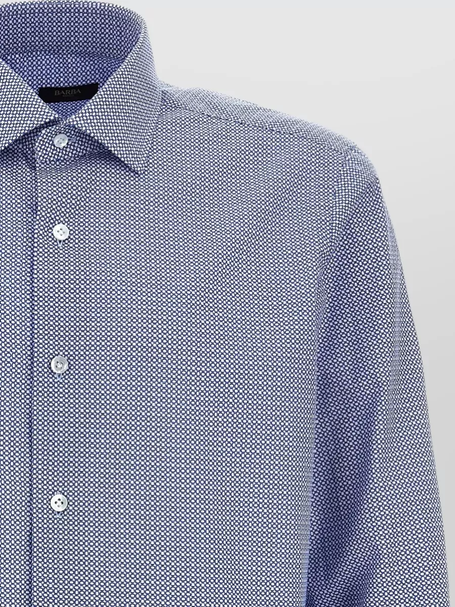 Barba Patterned Cotton Shirt