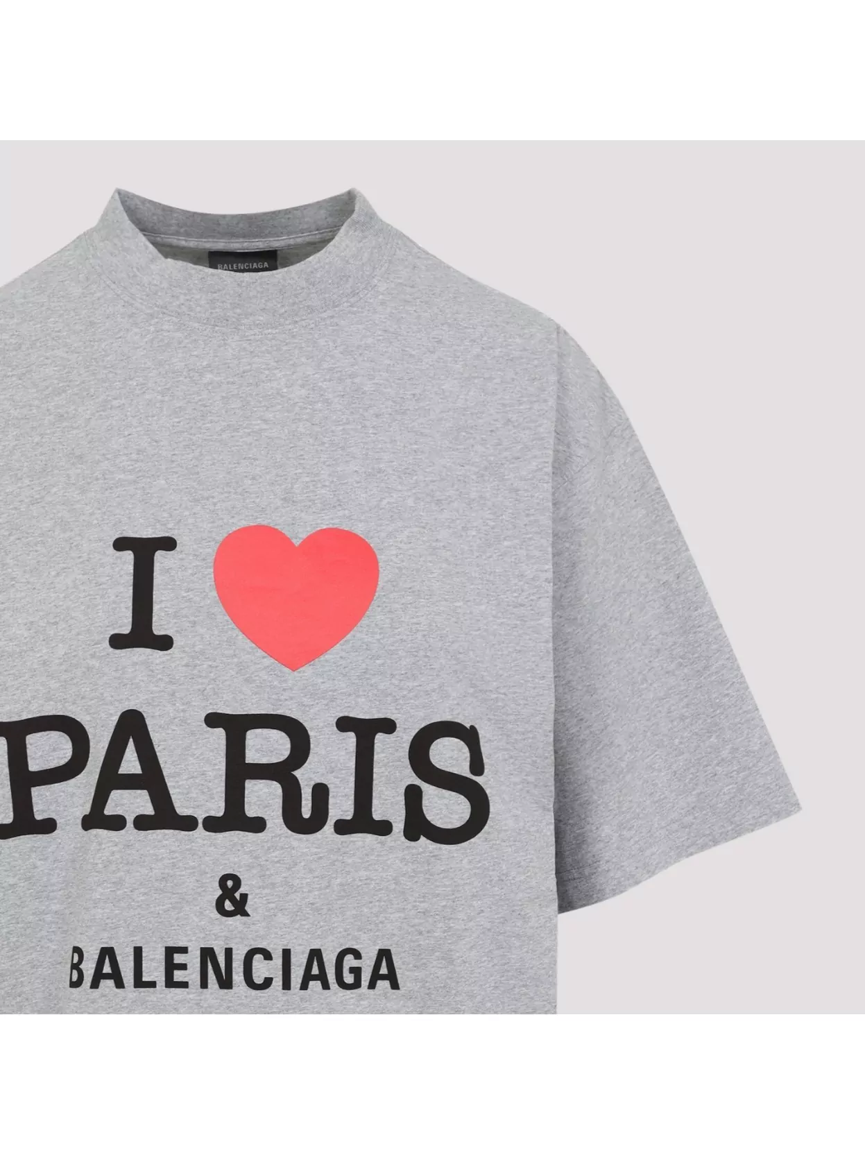 Balenciaga Grey Crewneck T-shirt With Maxi Logo Print On The Front In Cotton Woman