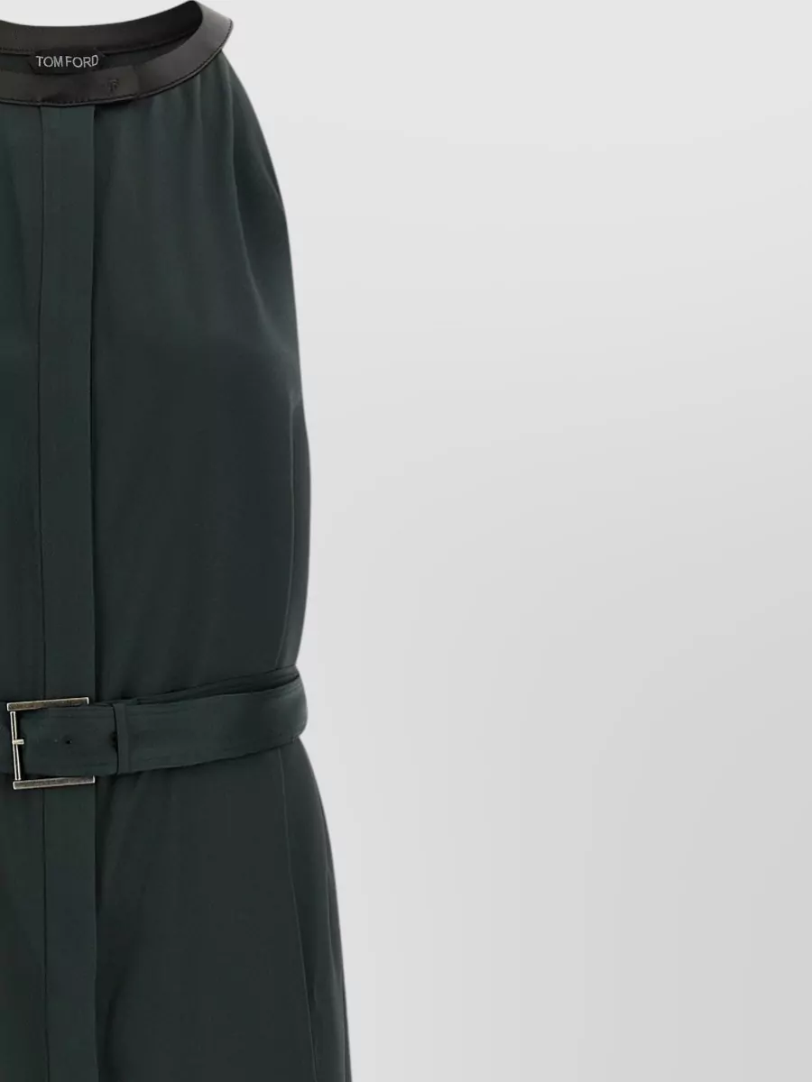 Tom Ford Halter Neck Sleeveless Belted Floor Length Dress