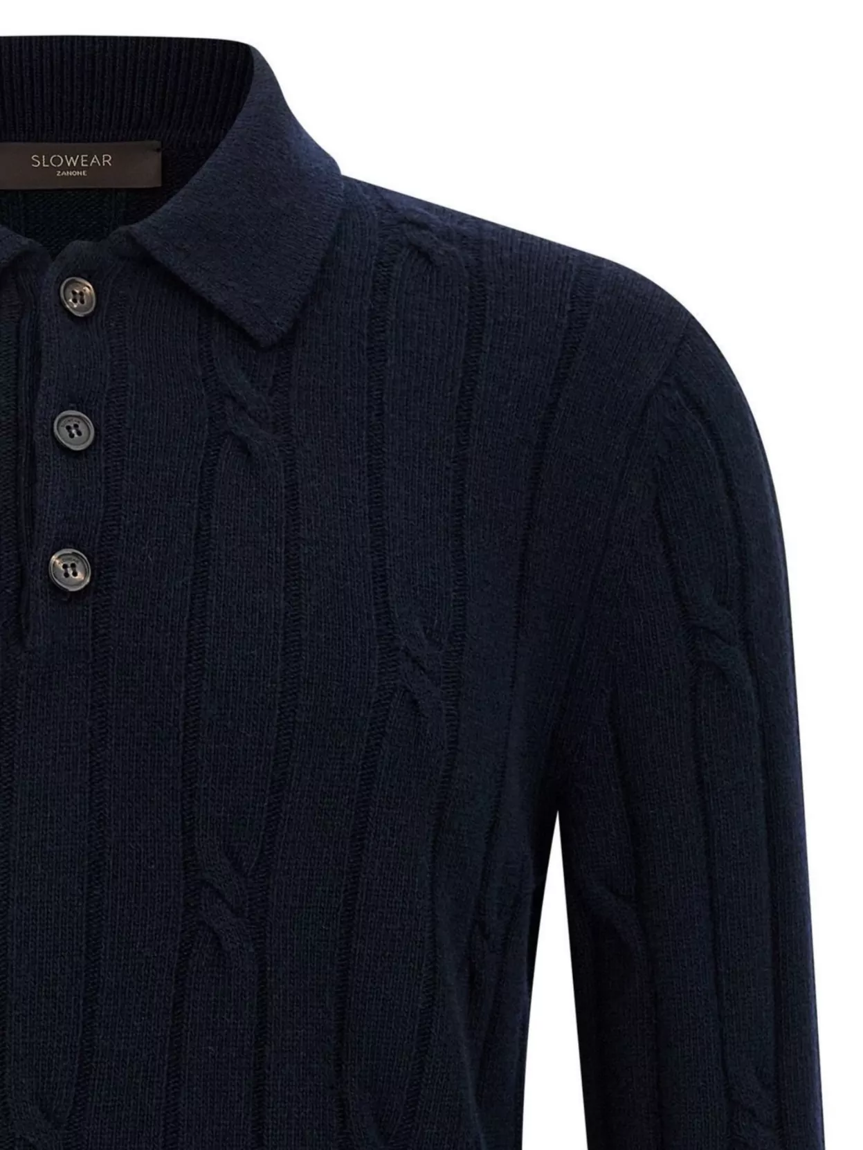 Zanone Cable Knit Polo Shirt
