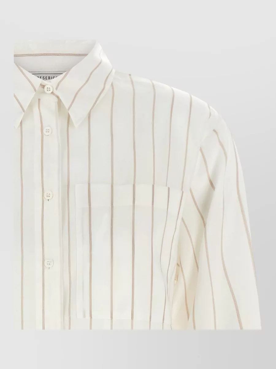 Peserico Silk-Blend Striped Shirt