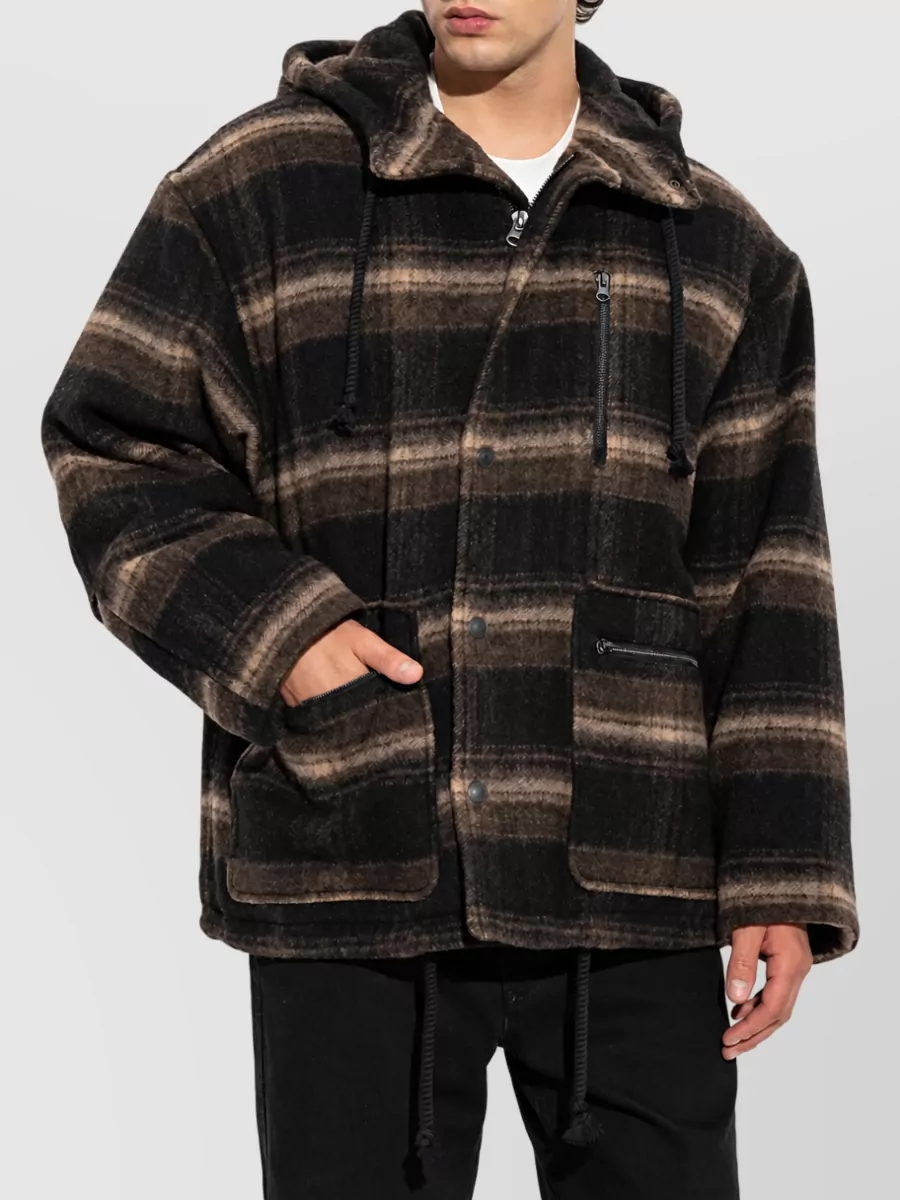 Isabel Marant Checked Hooded Wool Jacket