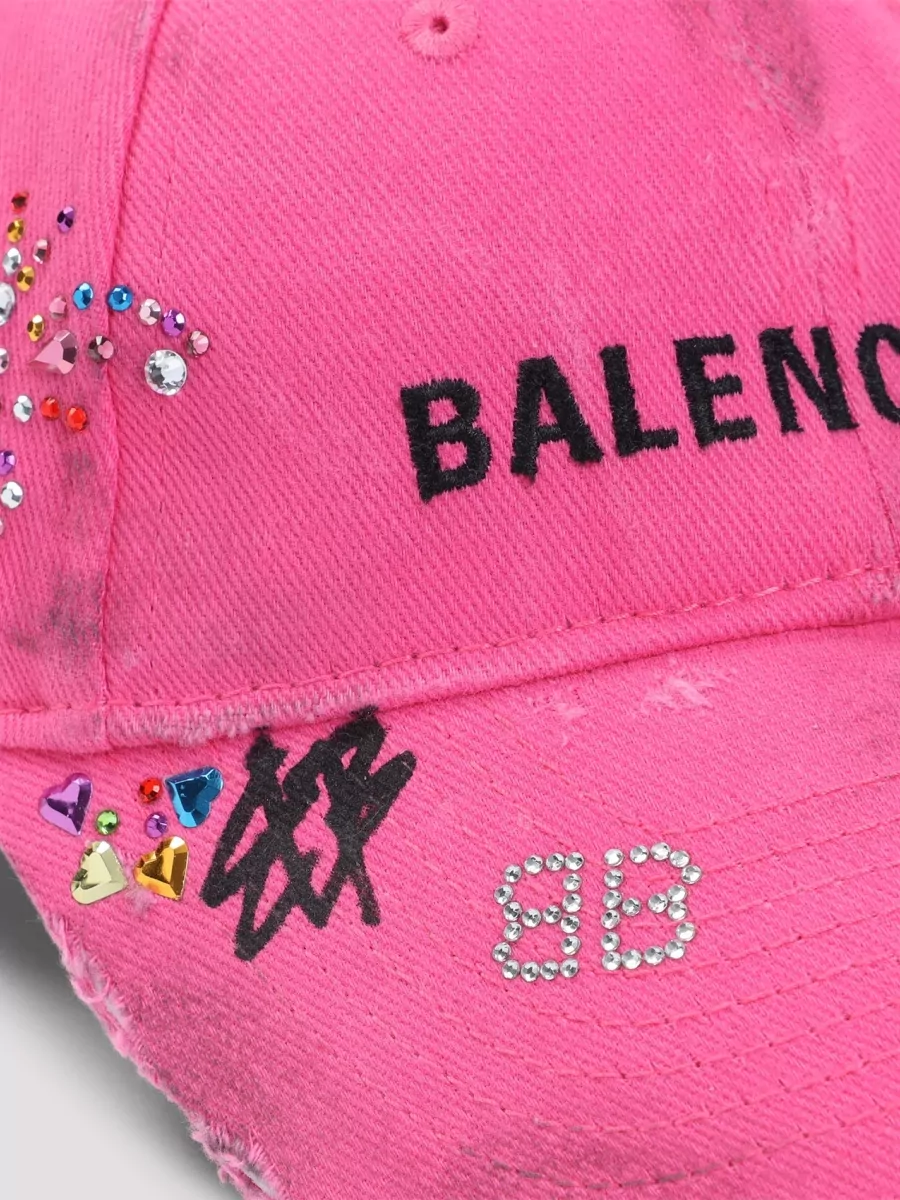 Balenciaga Cotton Crystal-Embellished Baseball Cap