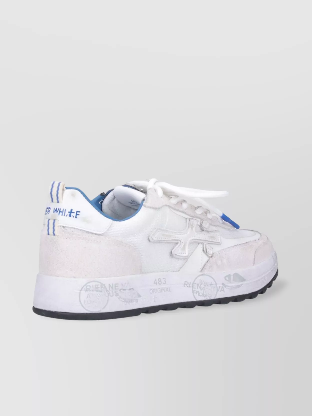 Premiata Low Top Round Toe Rubber Sole Sneakers