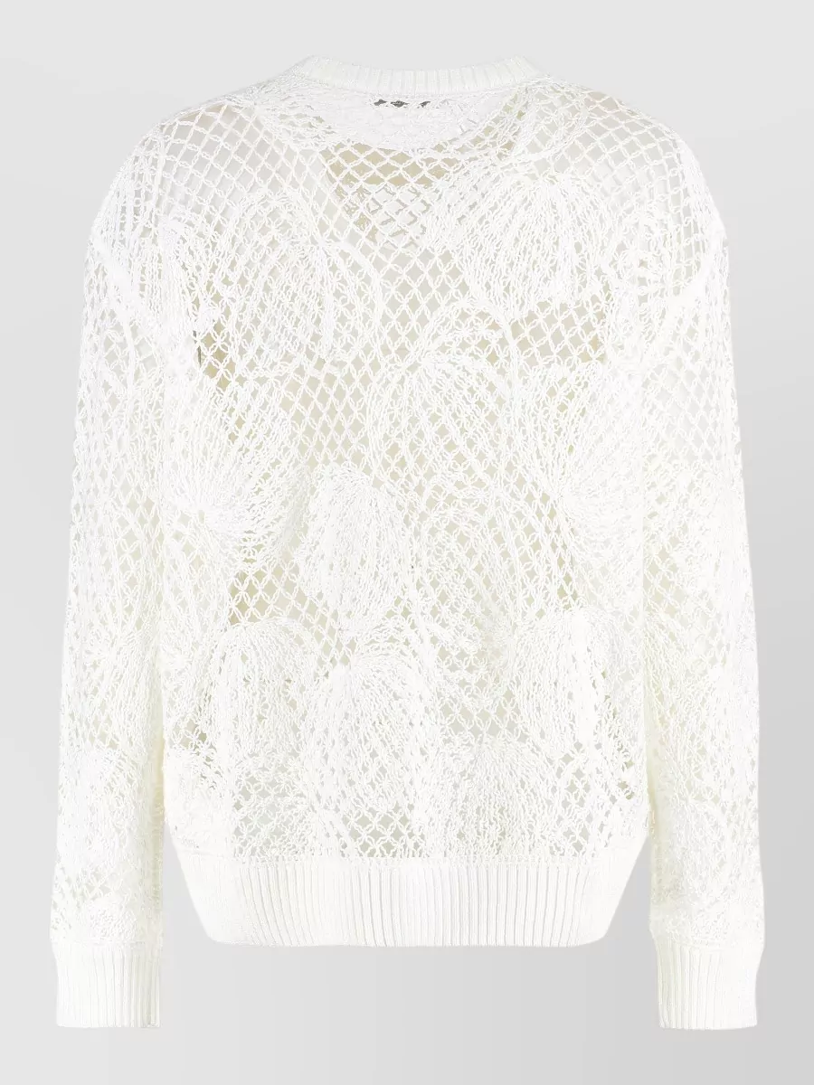 Max Mara Crochet knit cotton sweatshirt