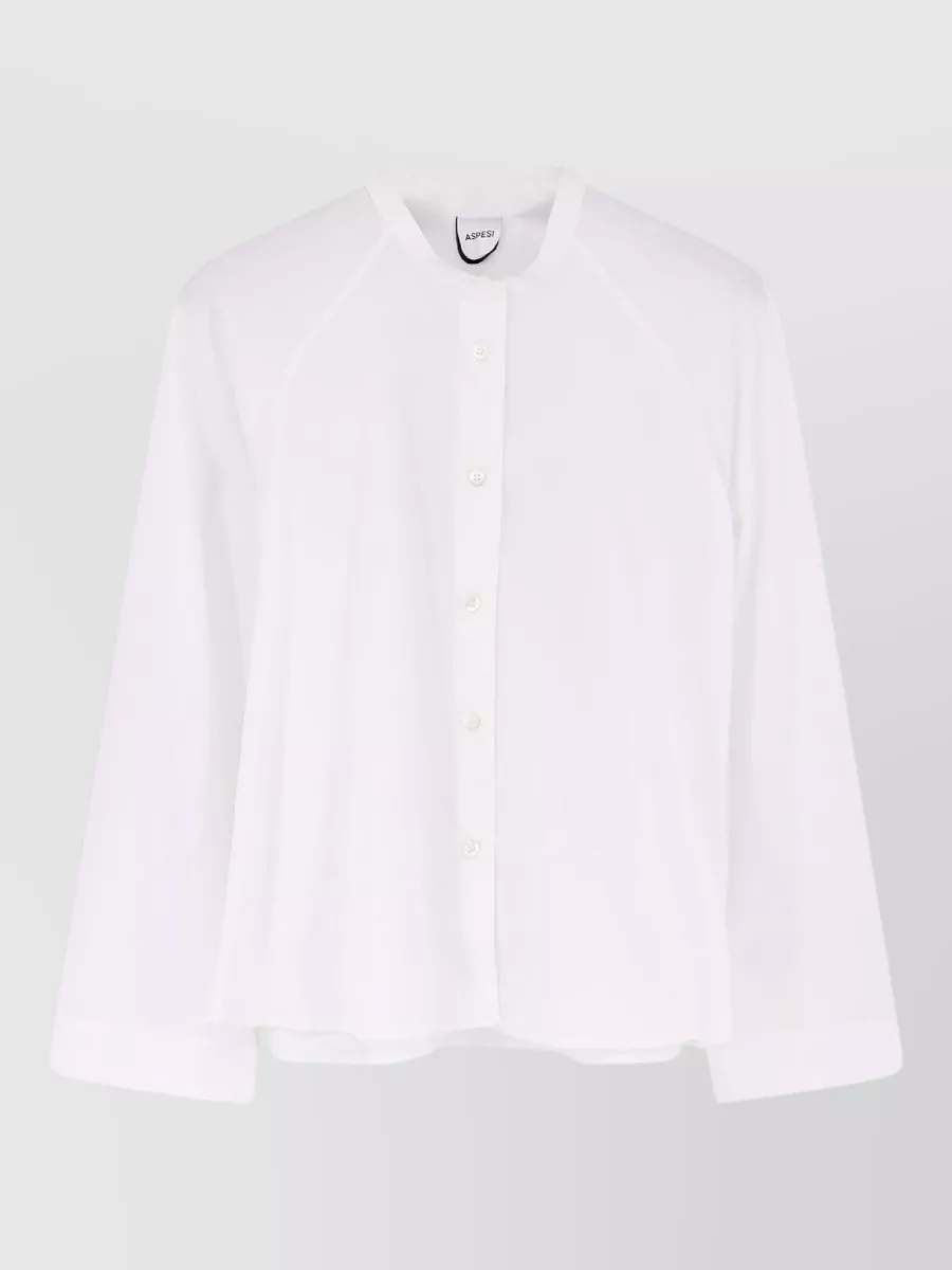 Aspesi Cropped Cotton Long-Sleeve Shirt