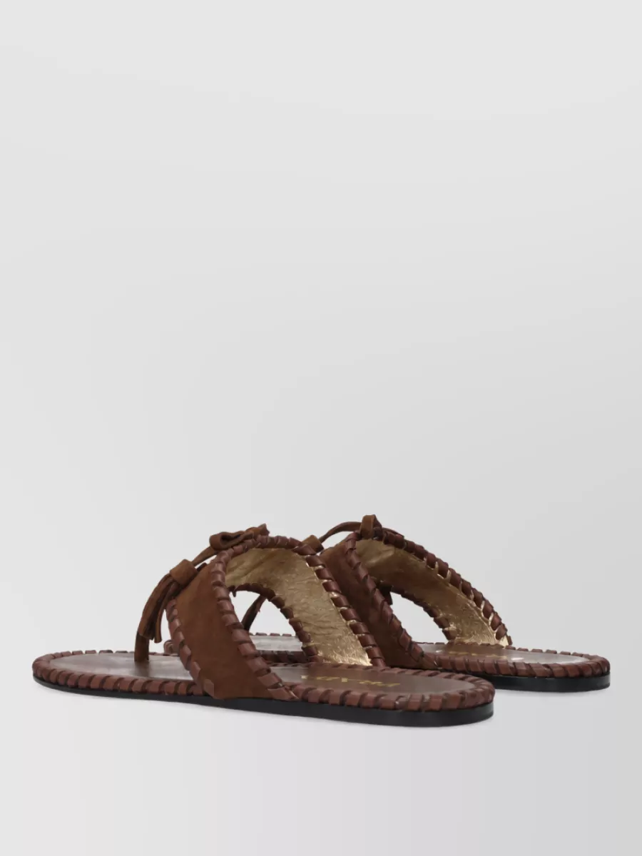 Prada suede leather thong sandals