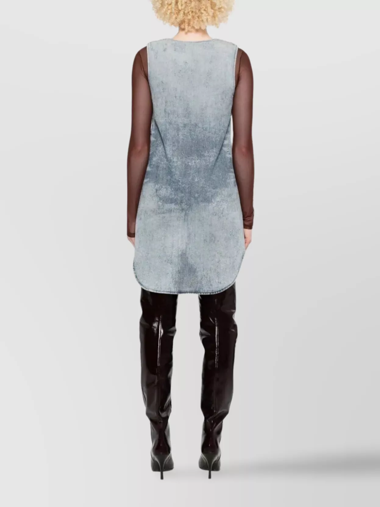 Diesel Denim Sleeveless Dress Curved Hem