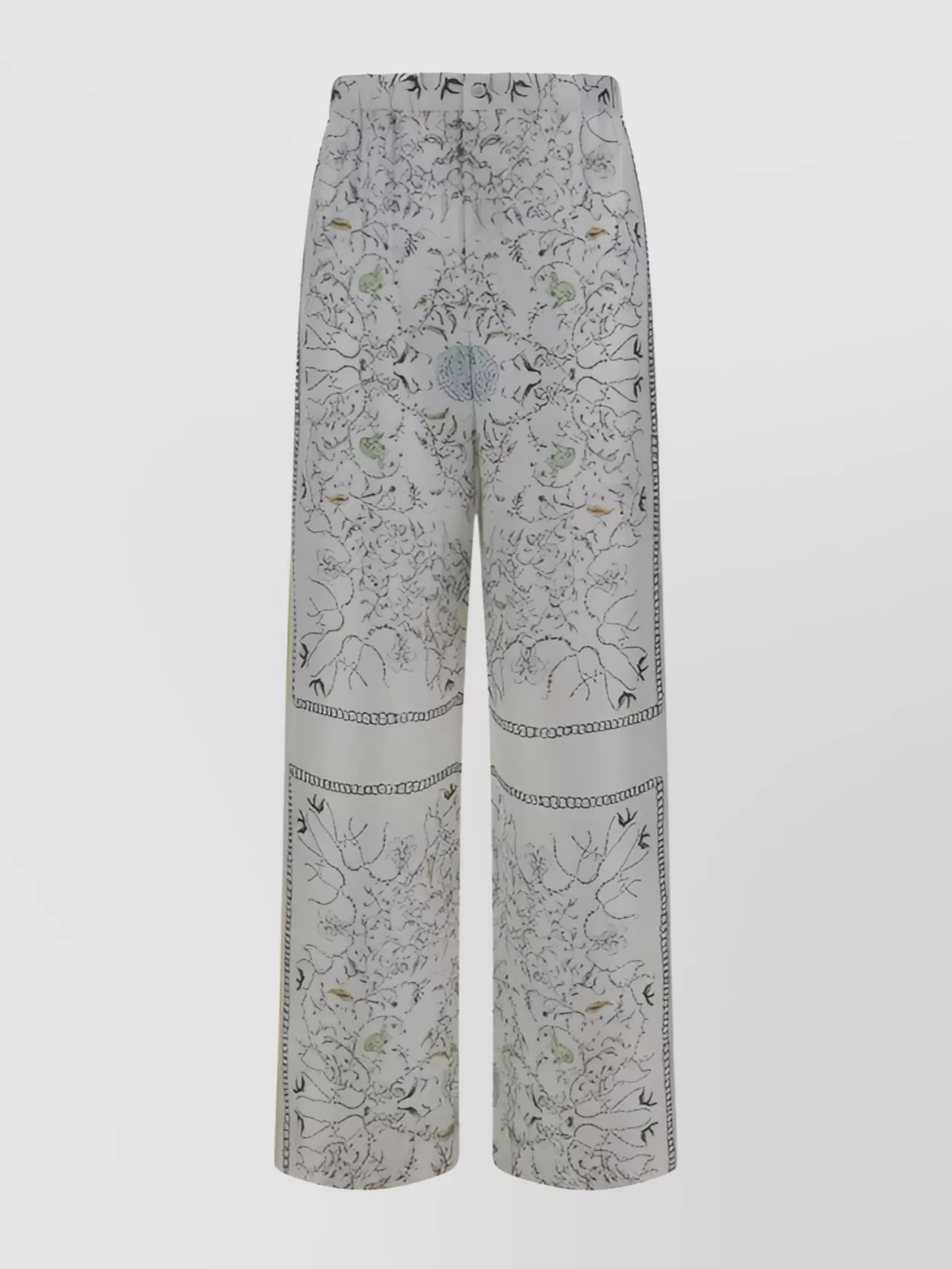 Shop Fabiana Filippi Silk Wide Leg Trousers With Floral Print