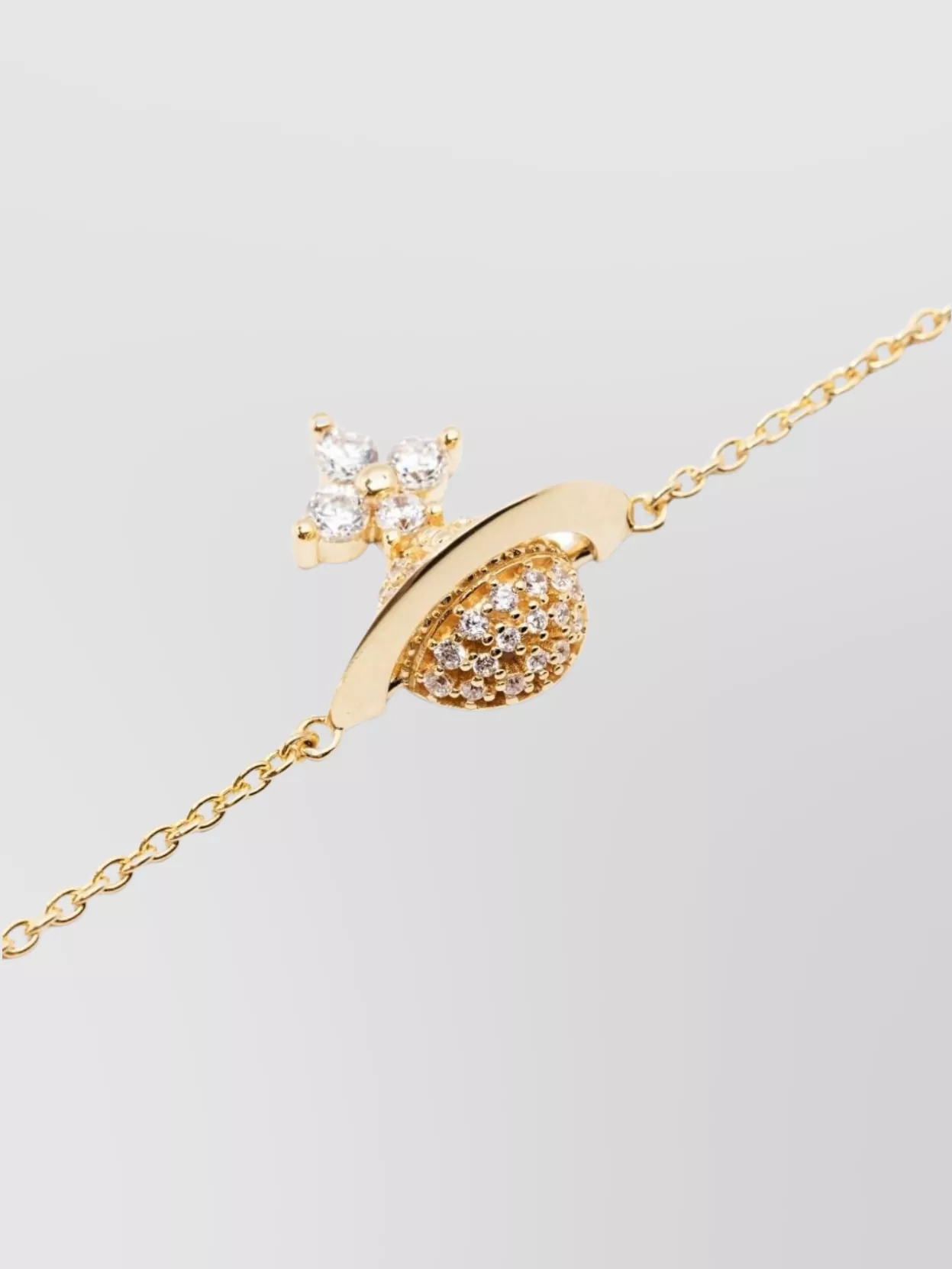 Vivienne Westwood Chain Bracelets With Delicate Embellished Charm In Gold