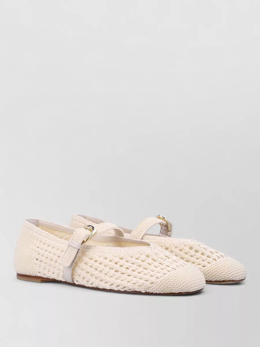 Stuart Weitzman Crochet Mary Jane Ballerina Shoes