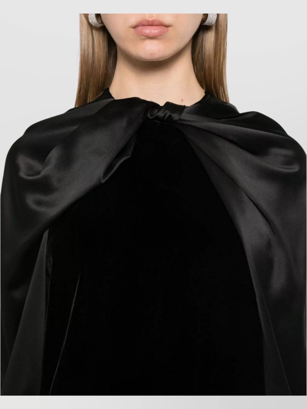 Max Mara Zarelia Mini Dress With Cape And Long Sleeves