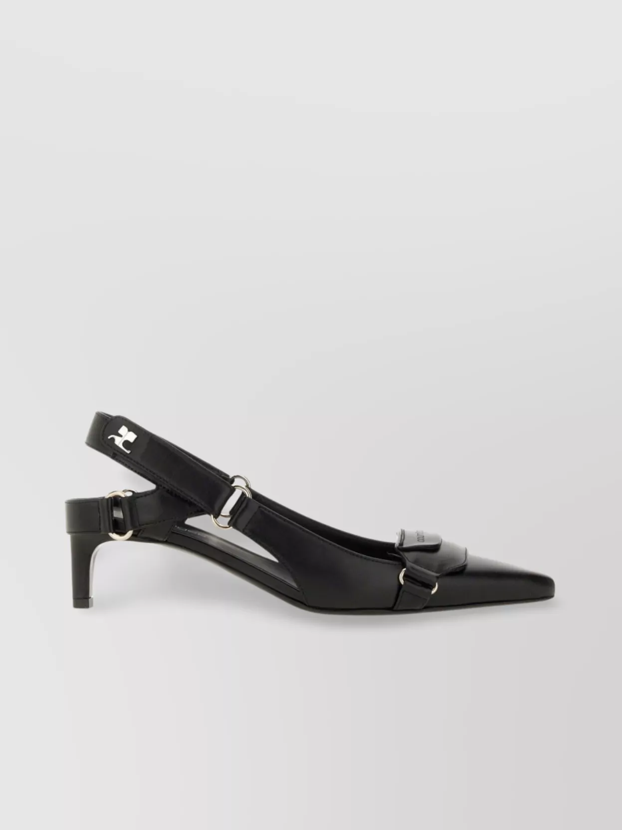 Courrèges "Racer" Kitten Heel Metal Hardware Pumps