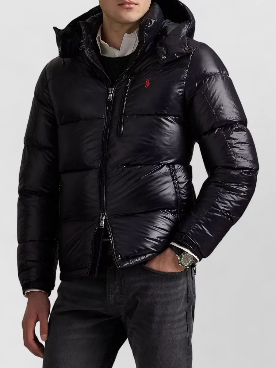 Ralph Lauren Quilted Hooded Bomber Jacket Zip Pockets