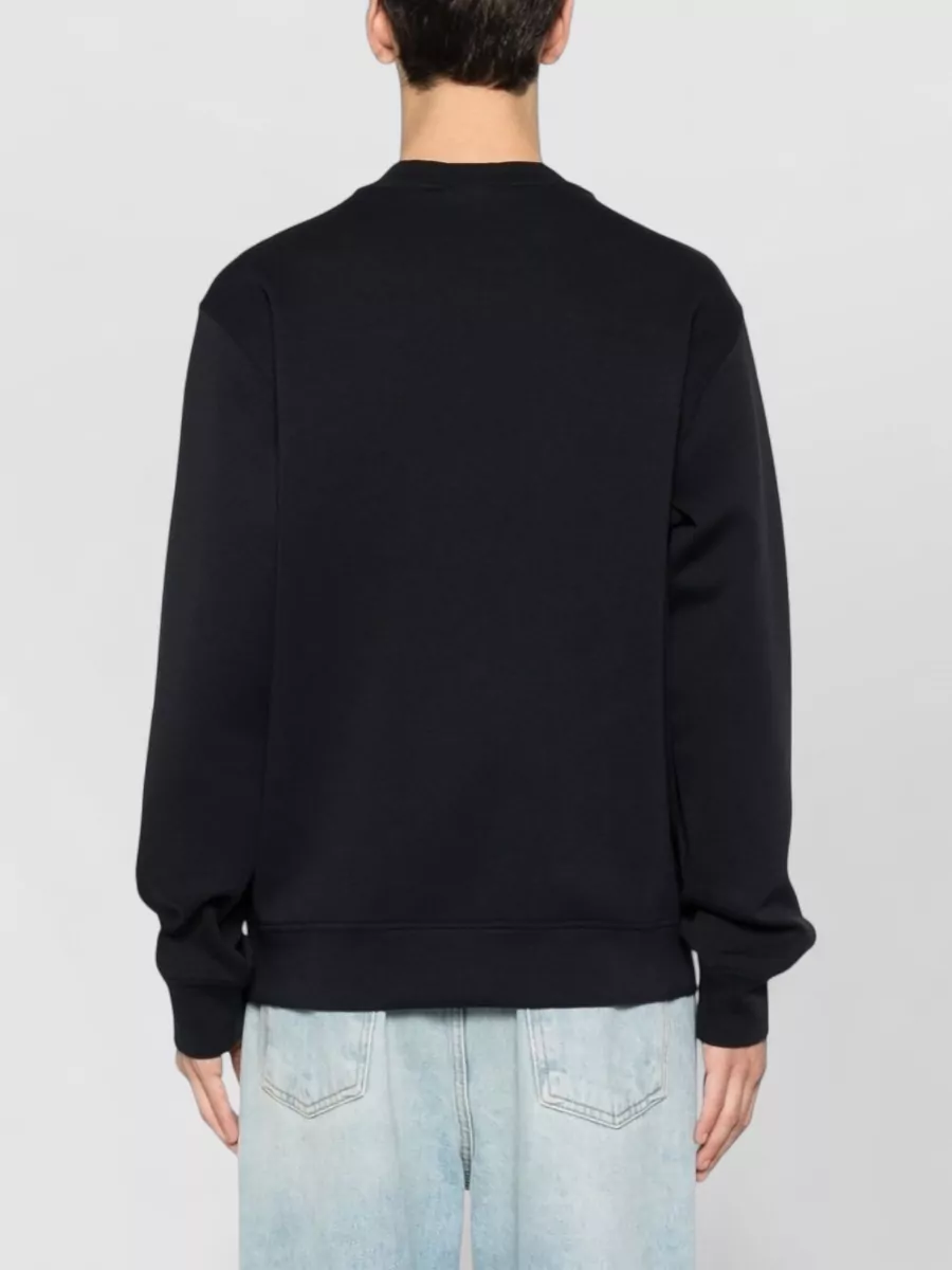 Emporio Armani Cotton Logo Embroidered Crewneck Sweatshirt