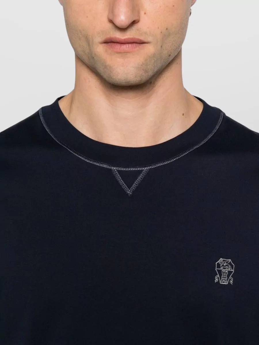 Brunello Cucinelli Cotton T-Shirt With Logo And Crew Neck