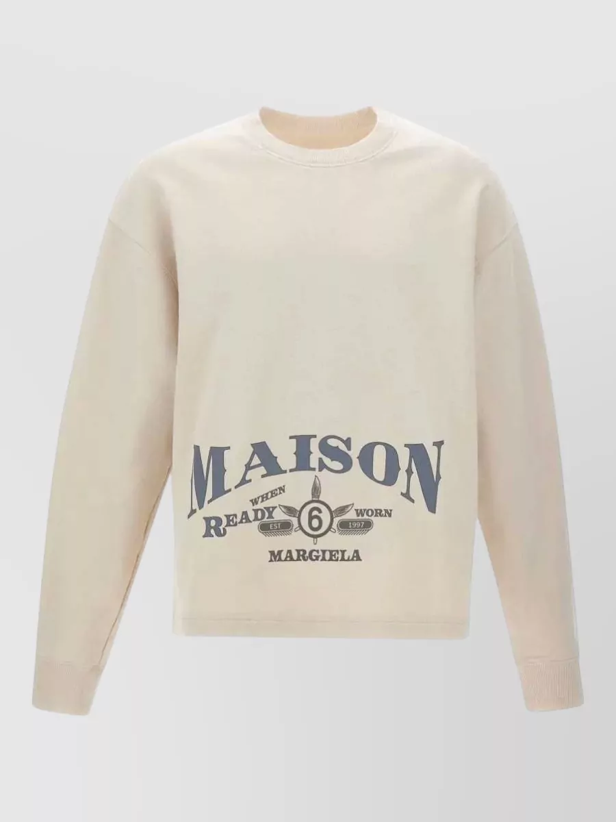 Mm6 Maison Margiela cotton logo-print crew-neck sweatshirt