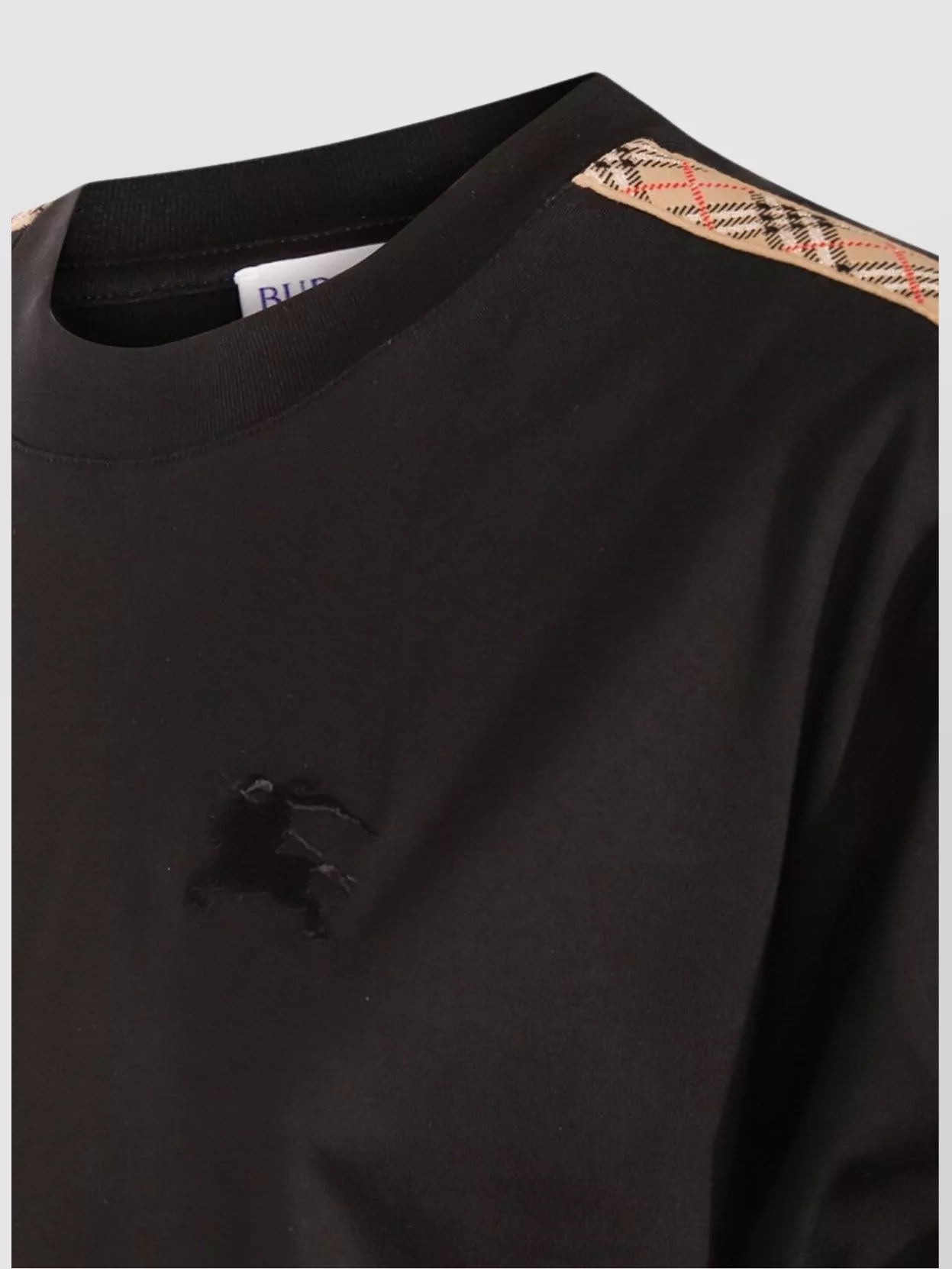 Burberry Crew Neck Knee Length Dress With Shoulder Strap Detail