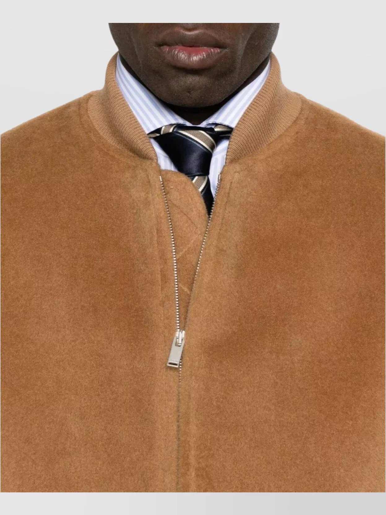Lardini Wool Jacket With Ribbed Collar And Cuffs