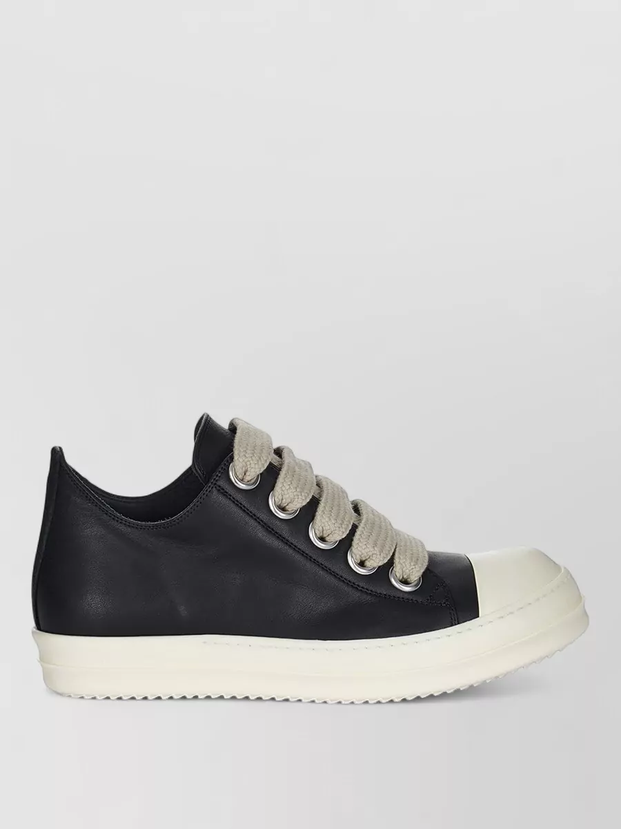 Rick Owens Low Sneakers Contrasting Sole Eyelet Detailing Rubber