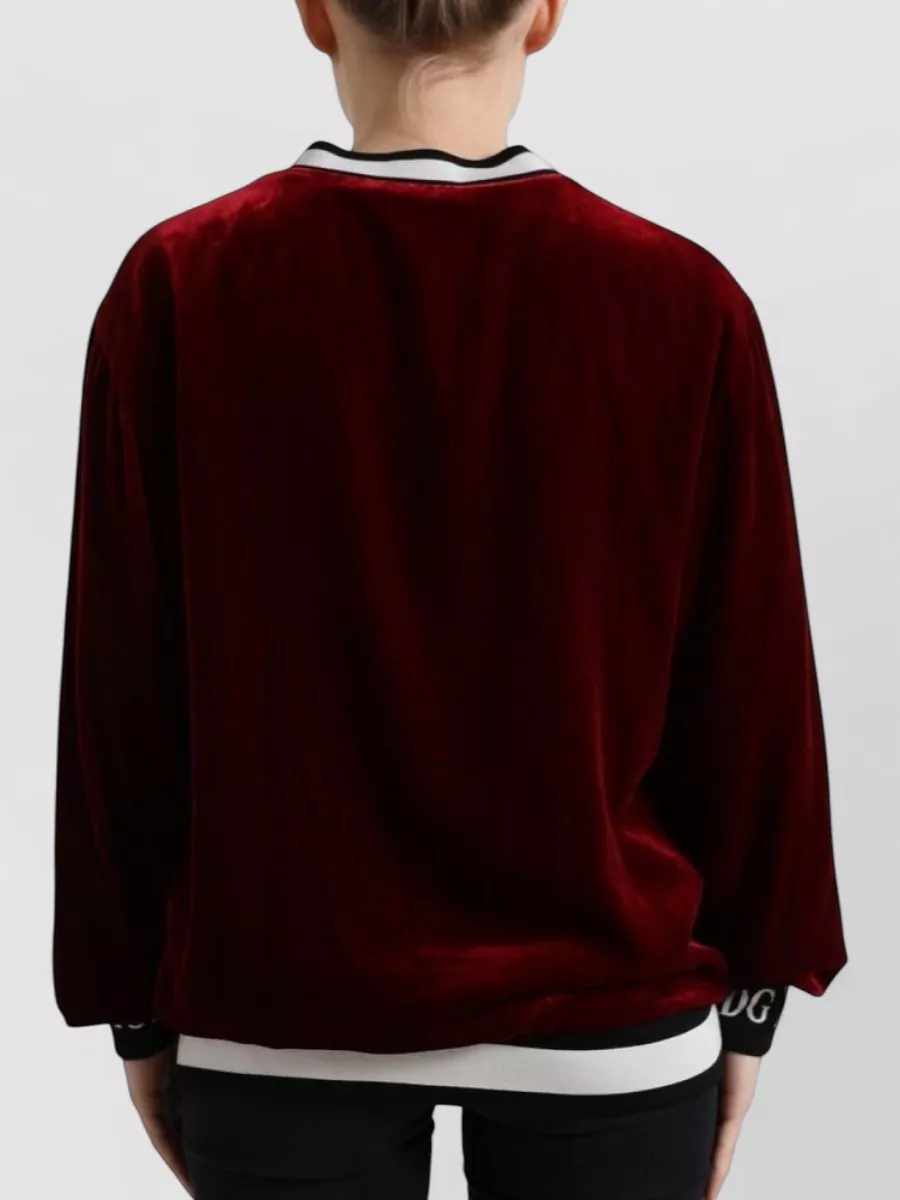 Dolce&Gabbana Velvet Crew Neck Sweatshirt