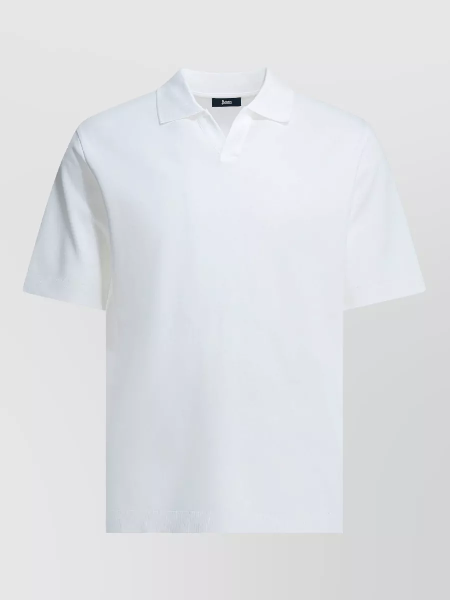Herno cotton short-sleeve crewneck polo shirt