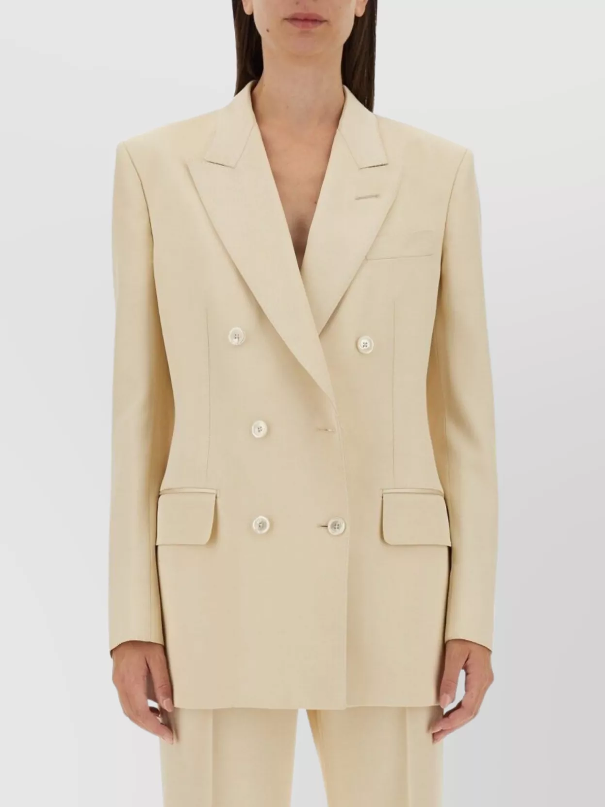 Tom Ford Structured Double-Breasted Jacket With Mother Of Pearl Buttons