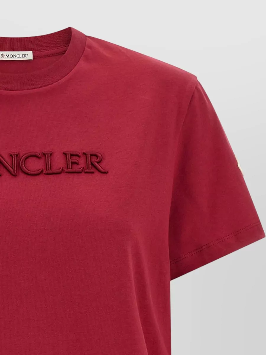 Moncler Logo Cotton Jersey Crew Neck T Shirt
