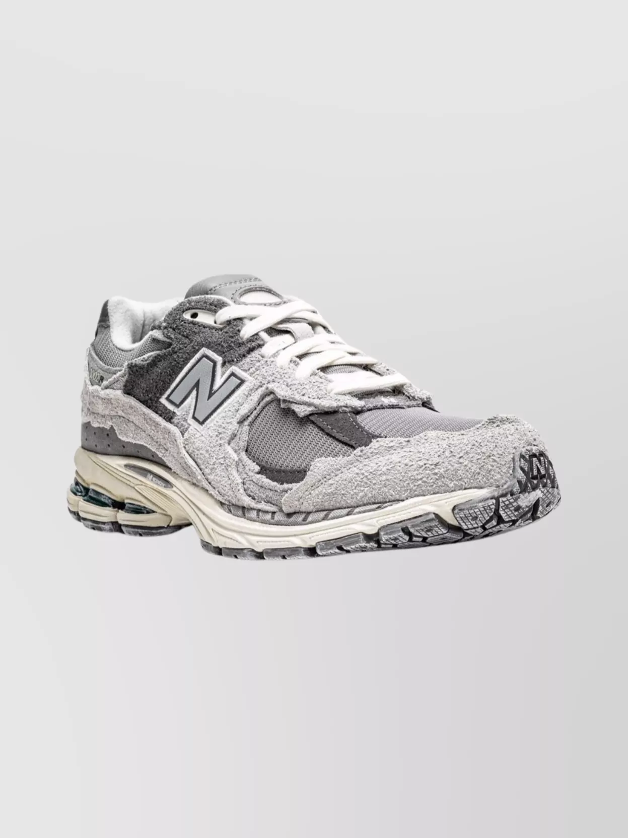 New Balance 2002r Grey Low Top Sneakers With Logo Patch In Suede Unisex In Multi
