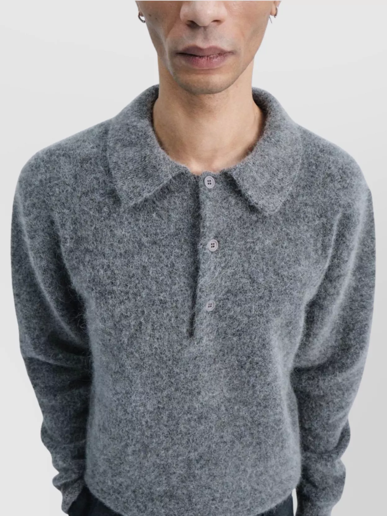 Sunflower Knit Polo With Collar And Long Sleeves