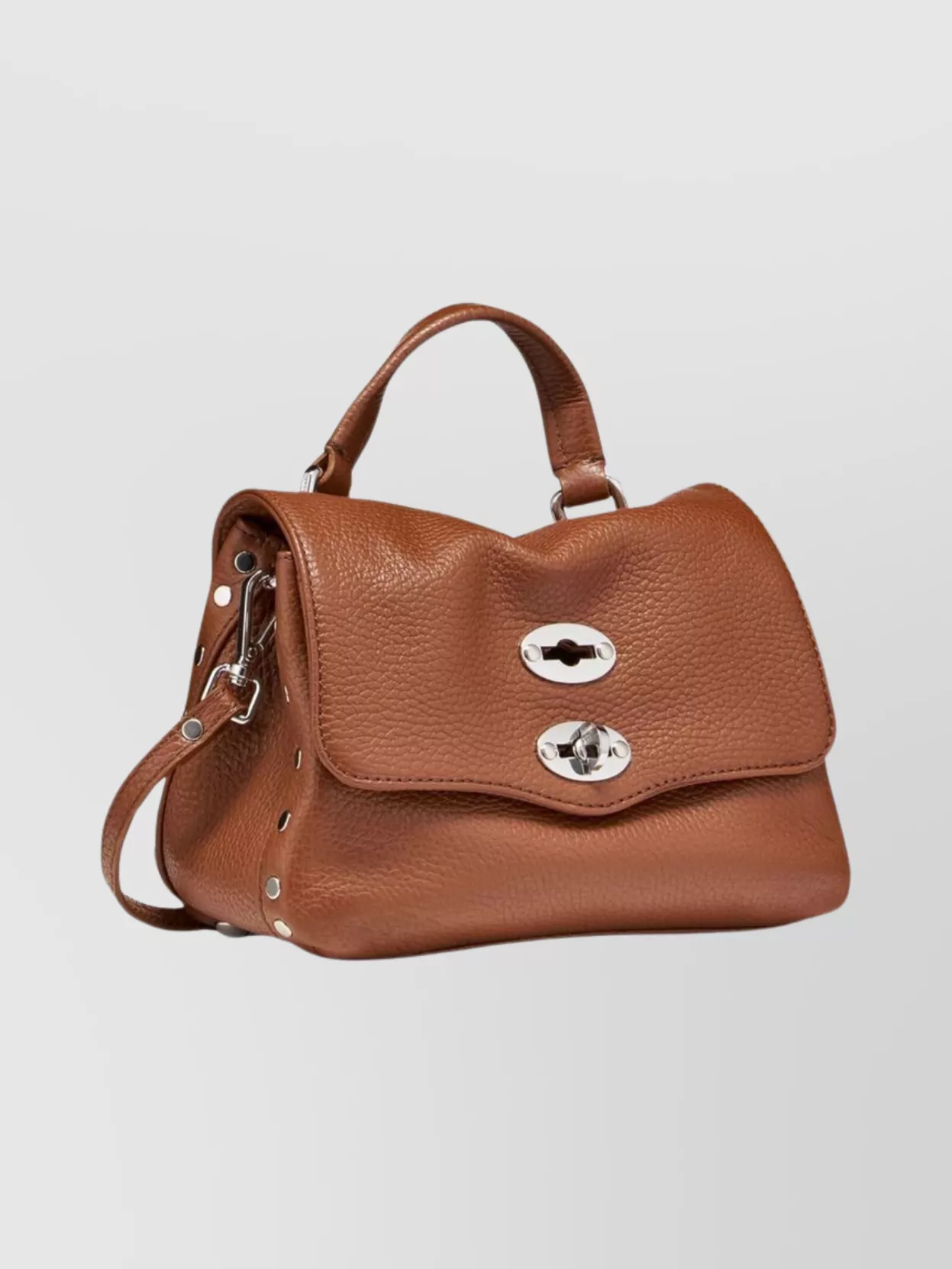 Zanellato Handmade Leather Shoulder Bag Top Handle In Brown