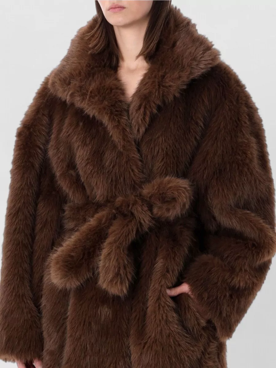 The Frankie Shop Faux Fur Oversized Belted Coat