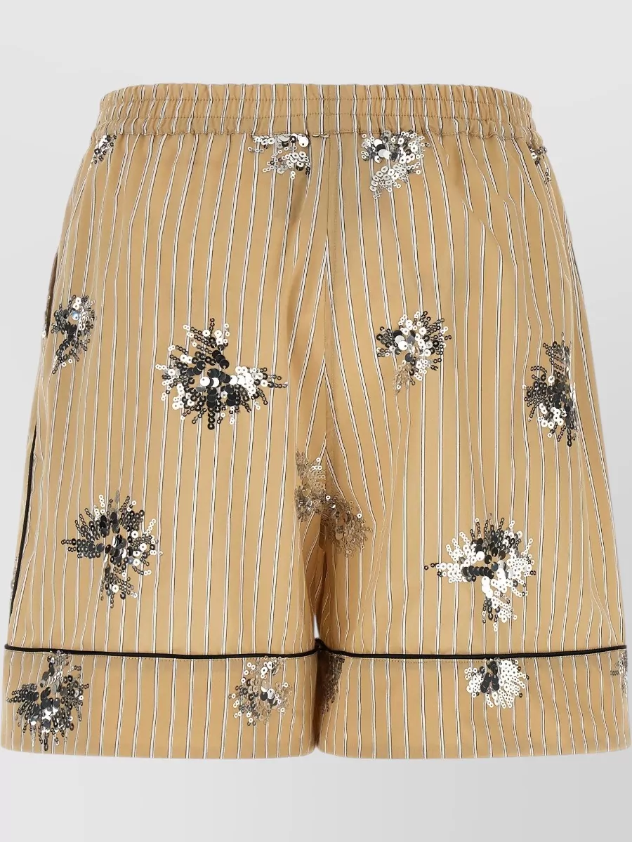 Le Twins Striped Sole Embellished Bermuda Shorts
